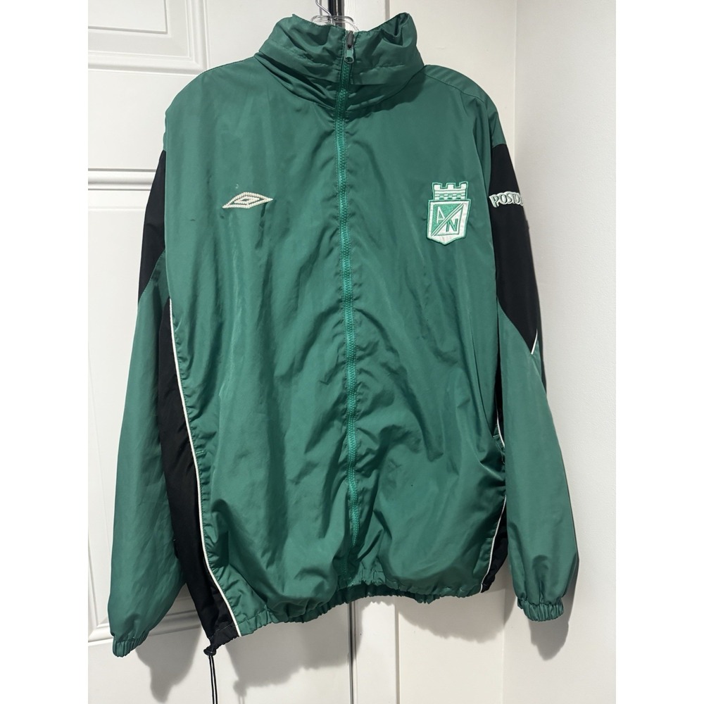 Vintage Umbro Atletico Nacional Windbreaker Green Postobon Soccer Men's 2XL